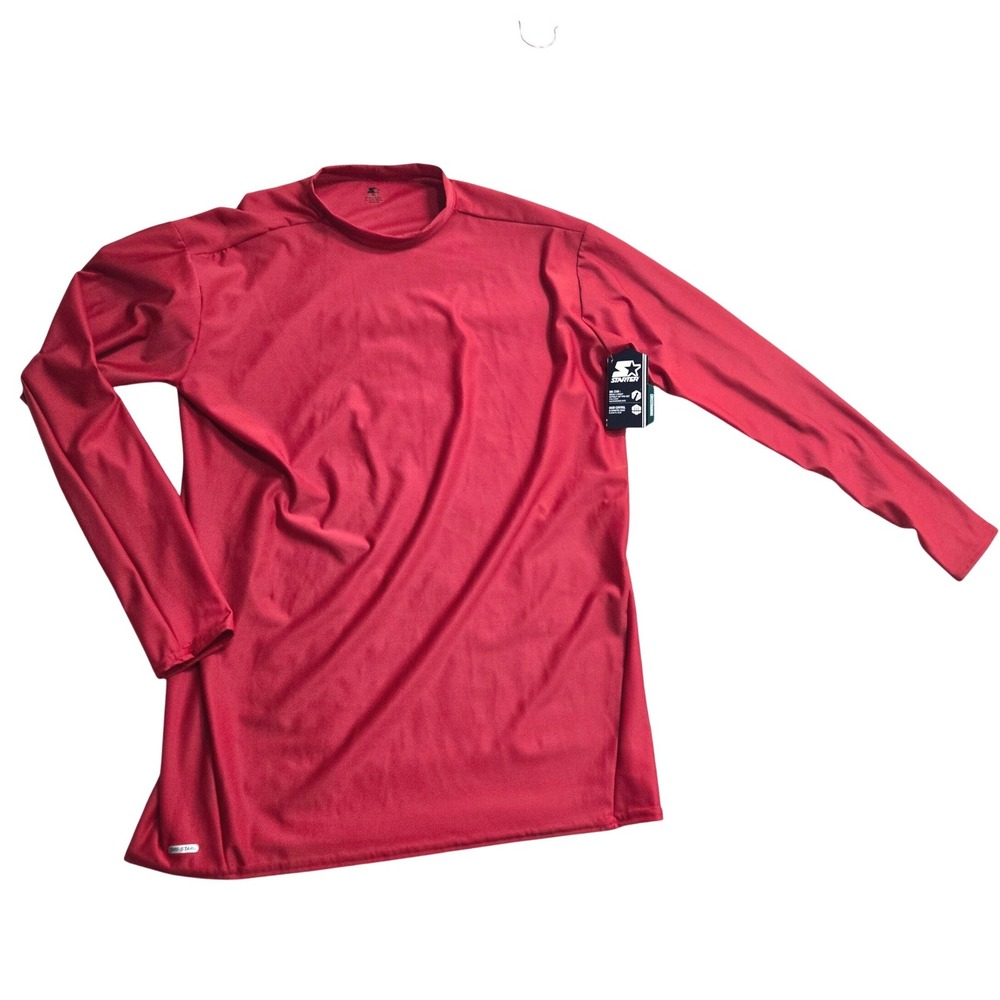 Starter 3XL Red Compression Shirt NWT Long Sleeve Dri Star Athletic Top